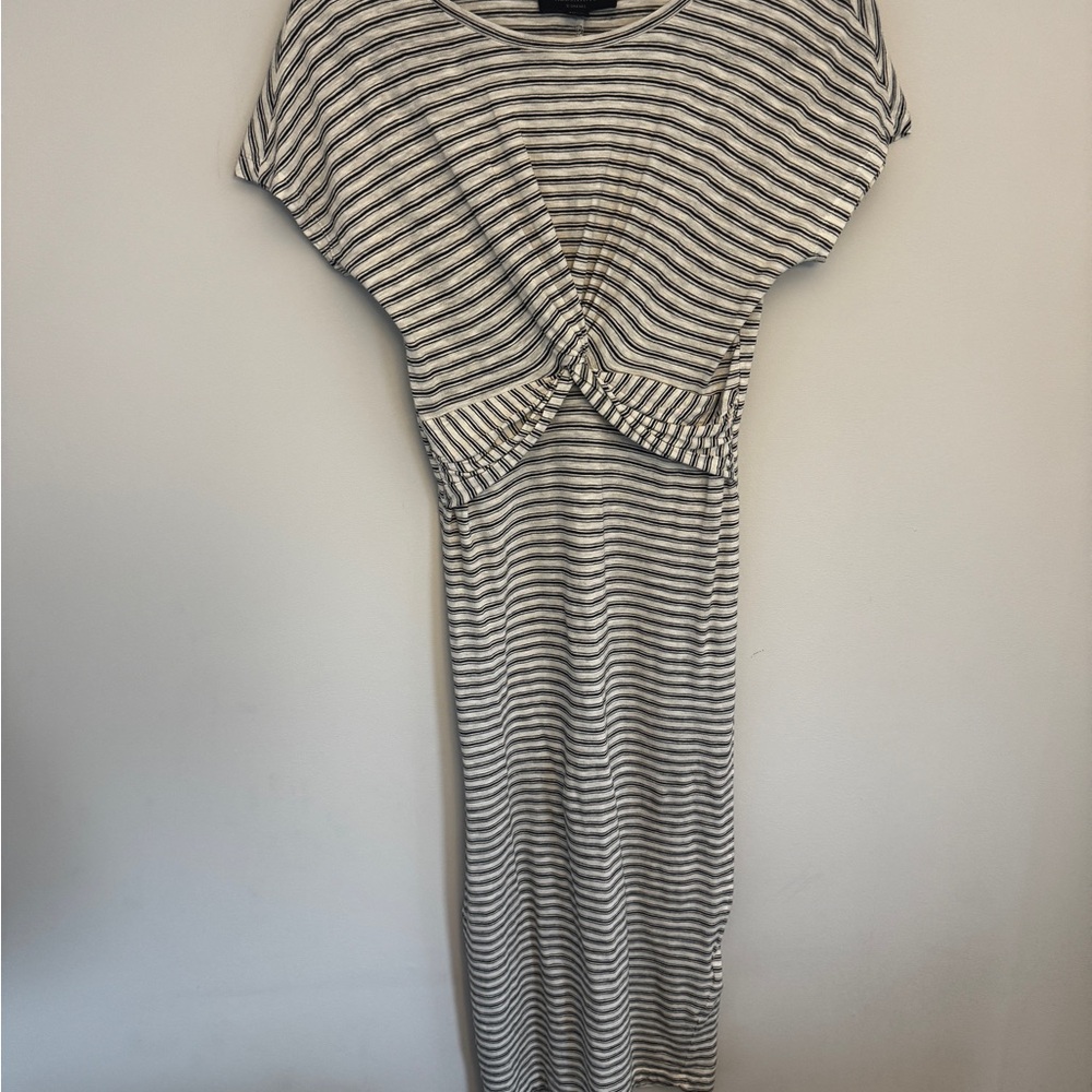 All Saints Striped Black and White Maxi Dress